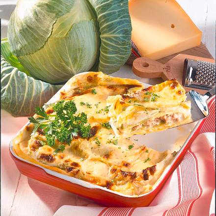 Weißkohl-Mett-Lasagne Rezept Weißkohl-Mett-Lasagne Rezept