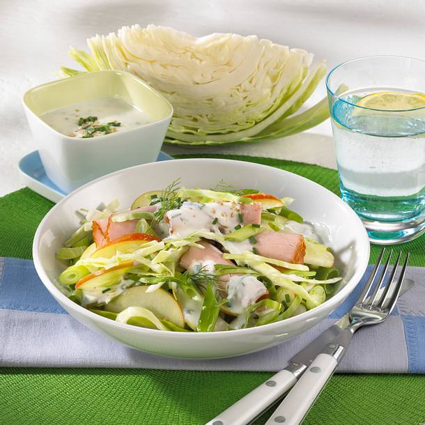 Weißkohlsalat mit Kasseler Rezept Weißkohlsalat mit Kasseler Rezept