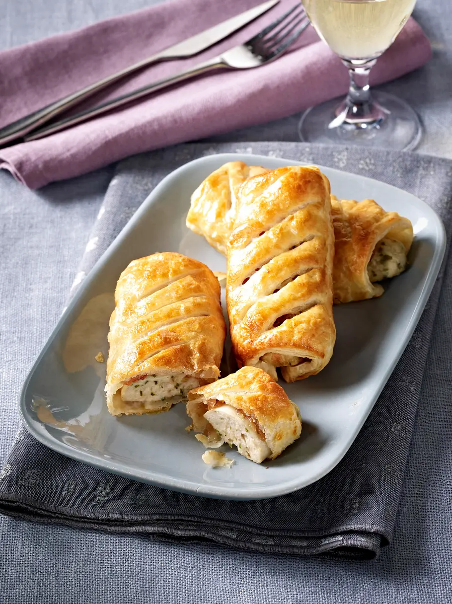 Weißwurst im Blätterteig Rezept Weißwurst im Blätterteig Rezept