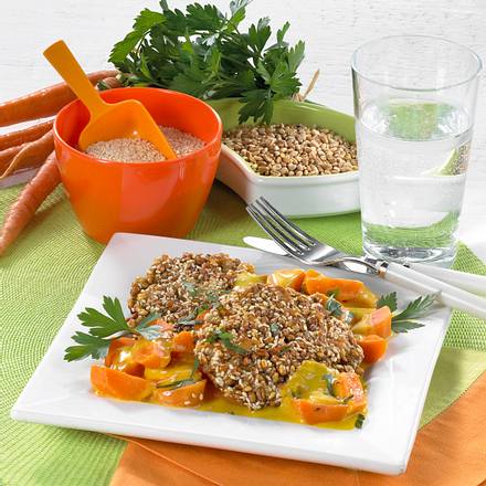 Weizenbratlinge mit Curry-Möhren Rezept Weizenbratlinge mit Curry-Möhren Rezept