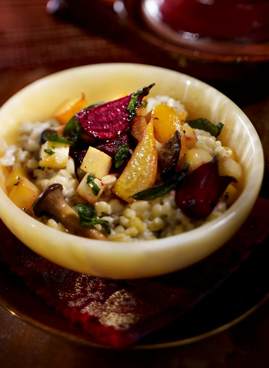 Weizenrisotto mit Rote Bete und Steckrübe Rezept Weizenrisotto mit Rote Bete und Steckrübe Rezept