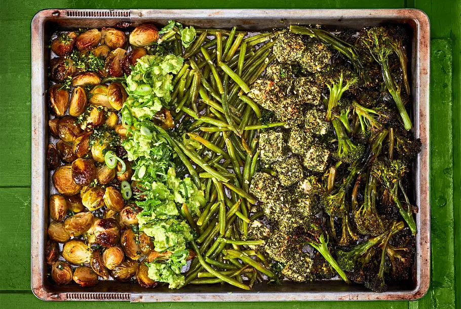 Wellness aus dem Ofen: Wohlsein wünschen Bohnen und Brokkolini Rezept