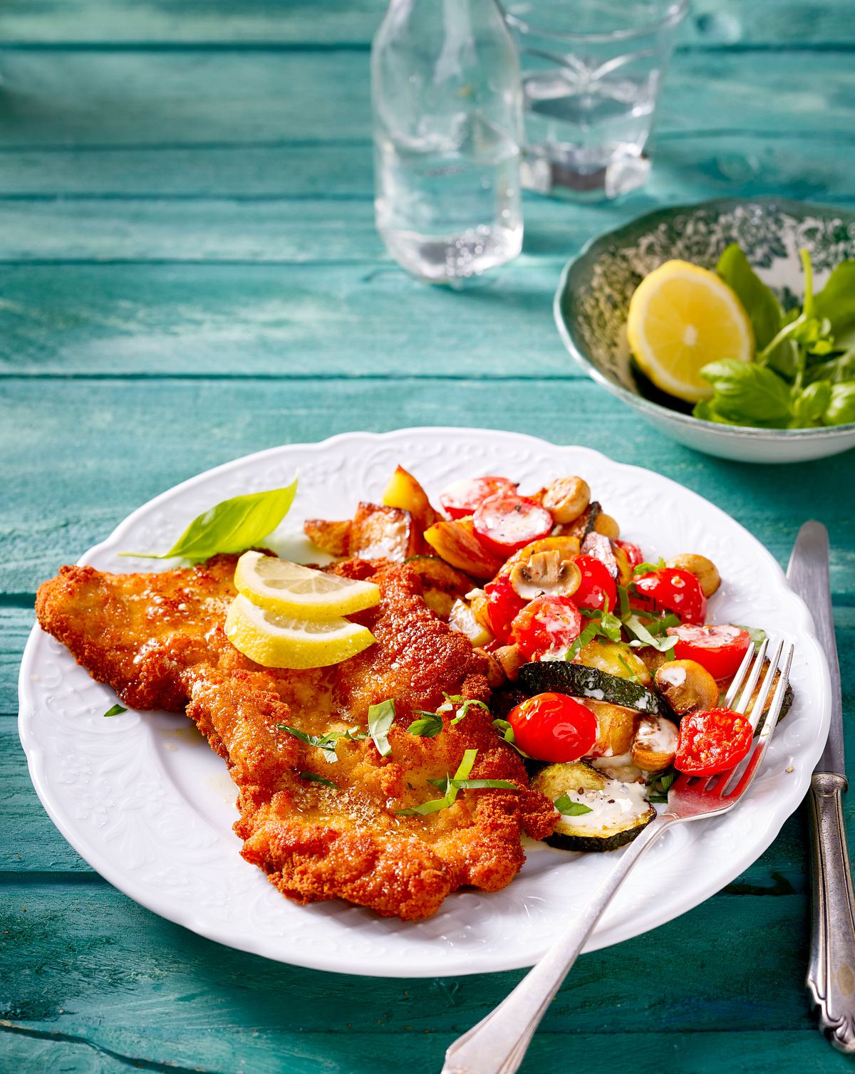 Wiener Schnitzel mit Gorgonzola-Gemüse Rezept