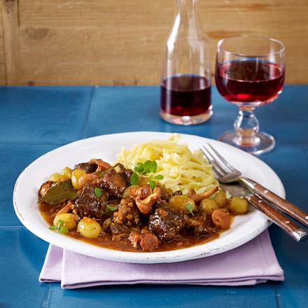 Wildgulasch mit Weintrauben Rezept