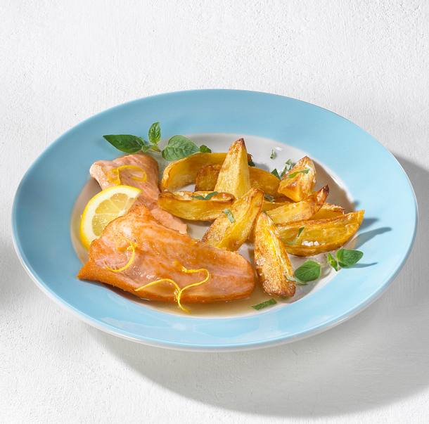 Wildlachs mit Majorankartoffeln Rezept Wildlachs mit Majorankartoffeln Rezept