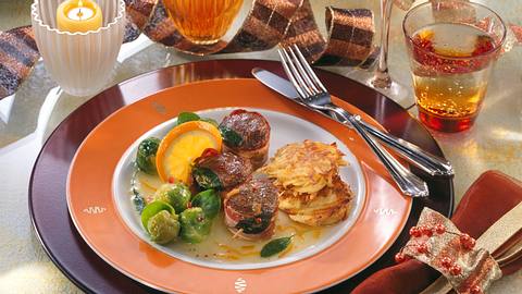 Wildmedaillons mit Orangen-Salbei-Soße Rezept - Foto: Maass
