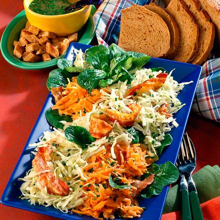 Winterlicher Salat mit Möhren und Weißkohl Rezept