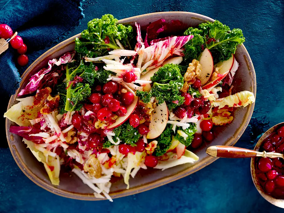 Wintersalat mit Cranberrydressing Rezept Wintersalat mit Cranberrydressing Rezept