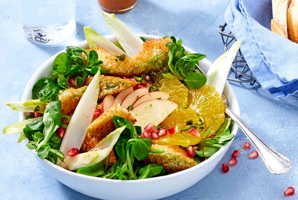 Wintersalat mit gebratenen Avocado-Spalten Rezept