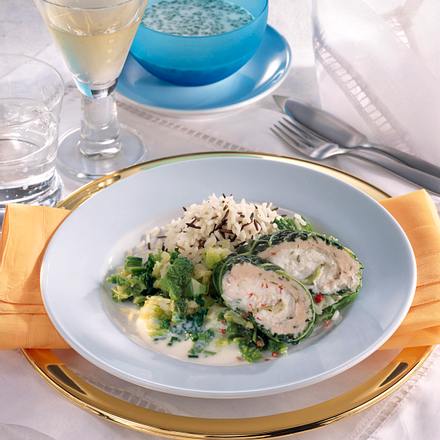 Wirsingrouladen mit Lachsfüllung (Diabetiker) Rezept