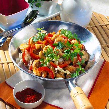 Wok-Gemüse mit Schnitzelfleisch Rezept Wok-Gemüse mit Schnitzelfleisch Rezept