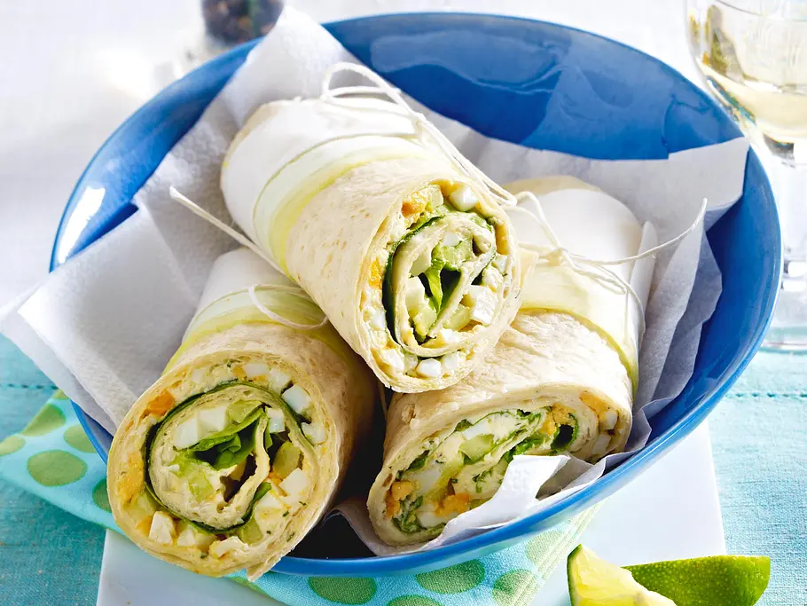 Tortilla-Wraps mit Ei und Salat Rezept