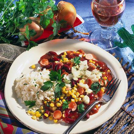Würstchen-Chili mit Mais Rezept Würstchen-Chili mit Mais Rezept