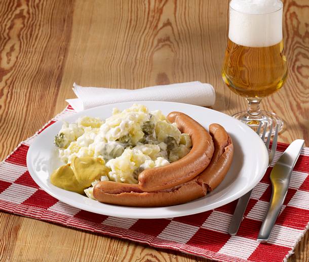 Würstchen mit Kartoffelsalat Rezept Würstchen mit Kartoffelsalat Rezept