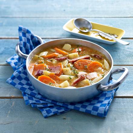 Wurzelgemüse-Eintopf mit Kasseler Rezept