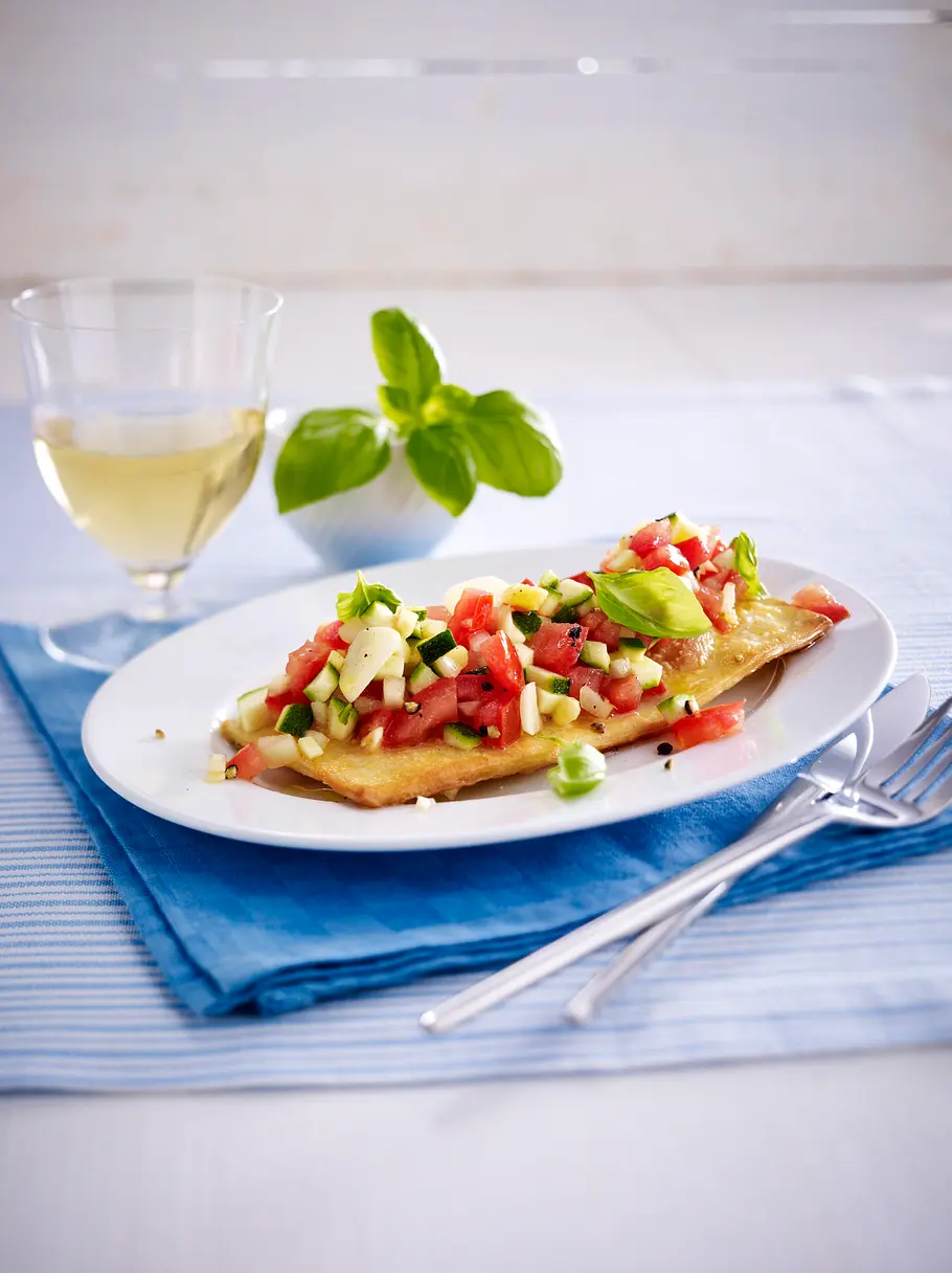 Würzige Bruschetta mit Tomaten und Zucchini Rezept