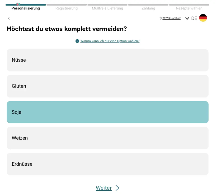 Allergene bei Wyldr ausschließen Allergene bei Wyldr ausschließen