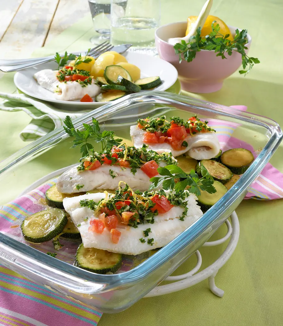 Zander aus dem Ofen mit Gremolata Rezept Zander aus dem Ofen mit Gremolata Rezept