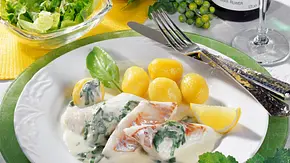 Zander in Sauerampfer-Riesling-Soße Rezept - Foto: LECKER @ Bauer Media Group Zander in Sauerampfer-Riesling-Soße Rezept - Foto: LECKER @ Bauer Media Group