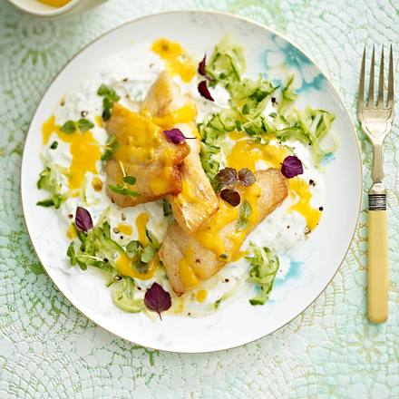 Zander mit Mango-Maracuja-Dressing Rezept