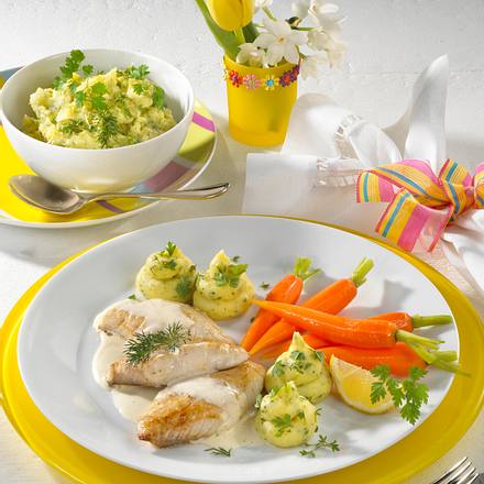 Zanderfilet mit Kräuterpüree Rezept Zanderfilet mit Kräuterpüree Rezept