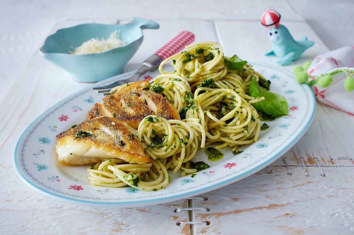 Zanderfilet mit Pesto-Spaghetti Rezept