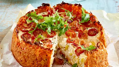 Ziegenkäse-Quiche mit Süßkartoffelkruste Rezept - Foto: LECKER @ Bauer Media Group