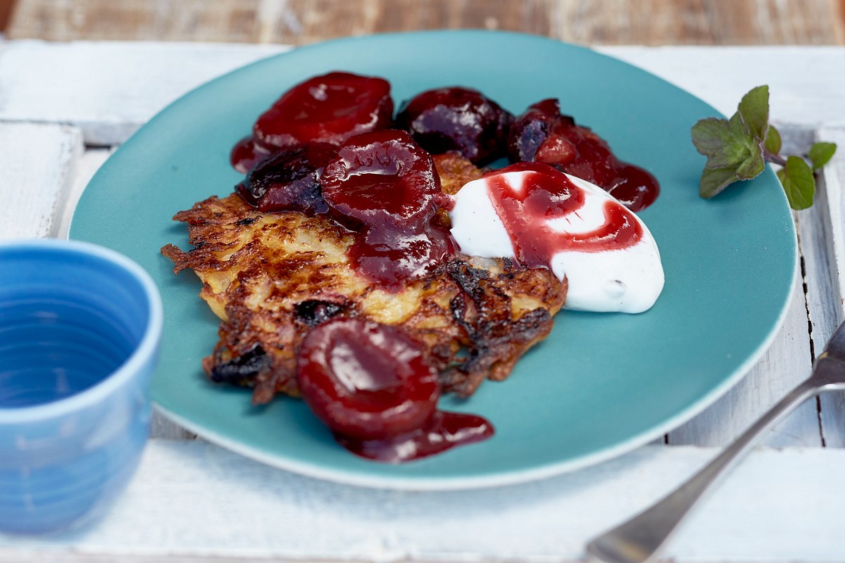 Zimt-Kartoffelrösti mit Portweinpflaumen Rezept