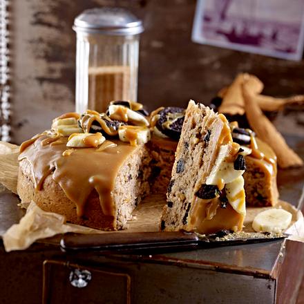 Zimtiges Oreo-Bananen-Brot mit Erdnussbutter-Topping Rezept