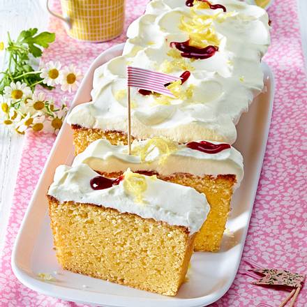 Zitronen-Kastenkuchen mit Himbeergelee Rezept Zitronen-Kastenkuchen mit Himbeergelee Rezept