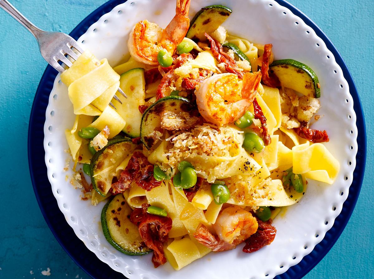 Zitronen-Nudeln mit Garnelen Rezept