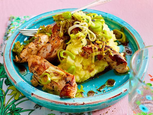Zitronen-Pfeffer-Hühnchen mit Porreestampf Rezept Zitronen-Pfeffer-Hühnchen mit Porreestampf Rezept