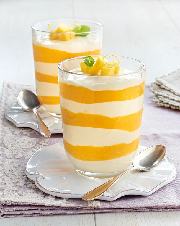 Zitronencreme mit Mangopüree Rezept | LECKER