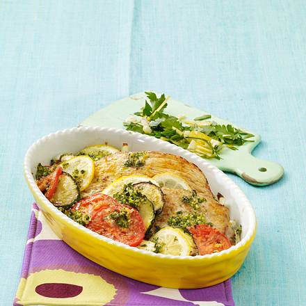 Zitronenschnitzel-Auflauf mit Gremolate Rezept Zitronenschnitzel-Auflauf mit Gremolate Rezept