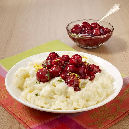 Zitrusmilchreis mit Kirschen Rezept Zitrusmilchreis mit Kirschen Rezept