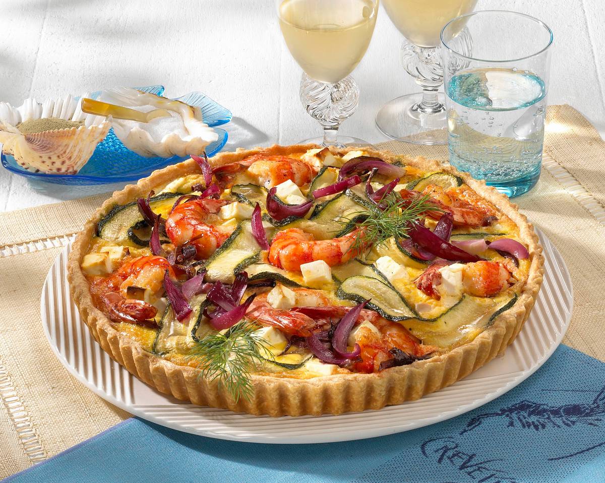 Zucchini-Garnelen-Quiche Rezept