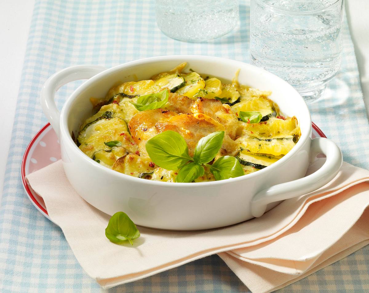 Zucchini-Kartoffel-Gratin mit Hähnchenfilet Rezept