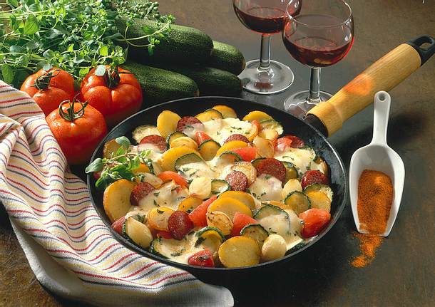 Zucchini-Kartoffel Pfanne Rezept Zucchini-Kartoffel Pfanne Rezept