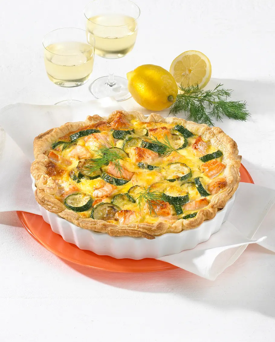 Zucchini-Lachs-Quiche Rezept Zucchini-Lachs-Quiche Rezept