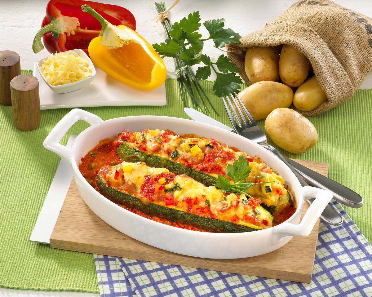 Zucchini mit Kartoffelpüree-Füllung Rezept