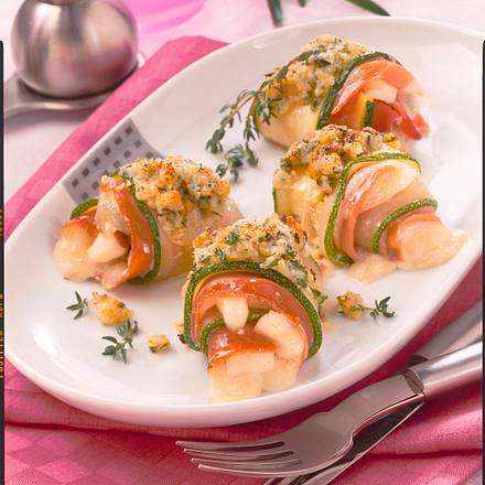 Zucchini-Parmaschinken-Röllchen Rezept Zucchini-Parmaschinken-Röllchen Rezept