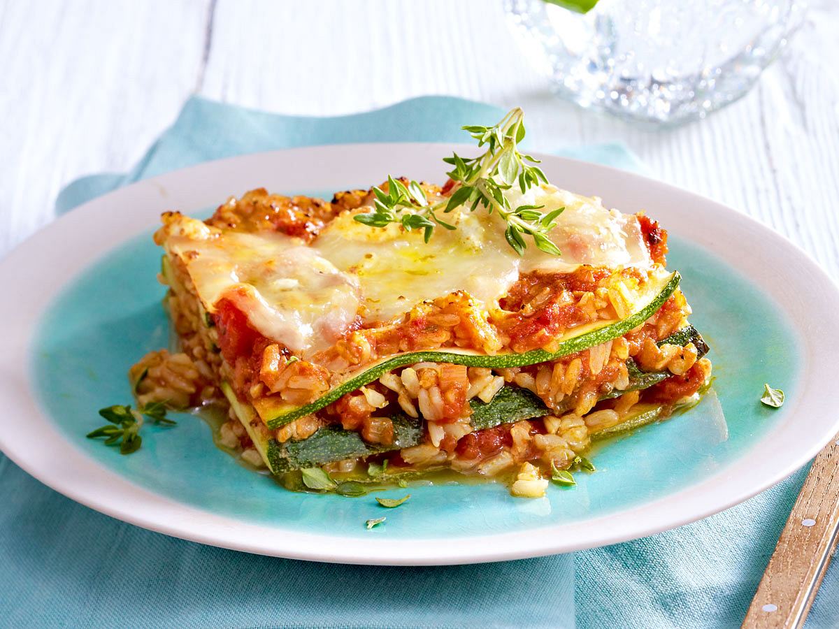 Zucchini-Reis-Lasagne Rezept