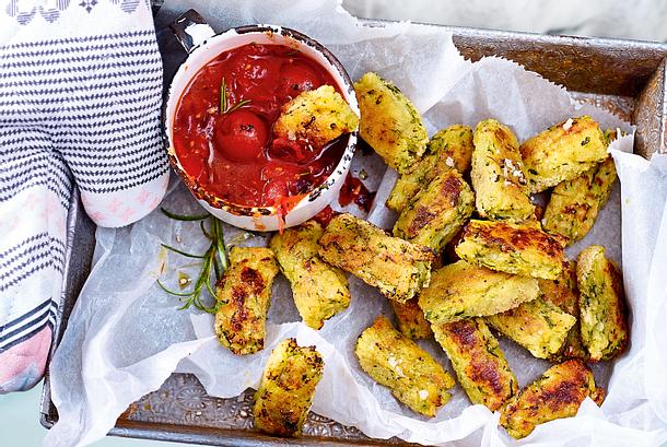 Zucchini-Tater-Tots mit Ofenketchup Rezept