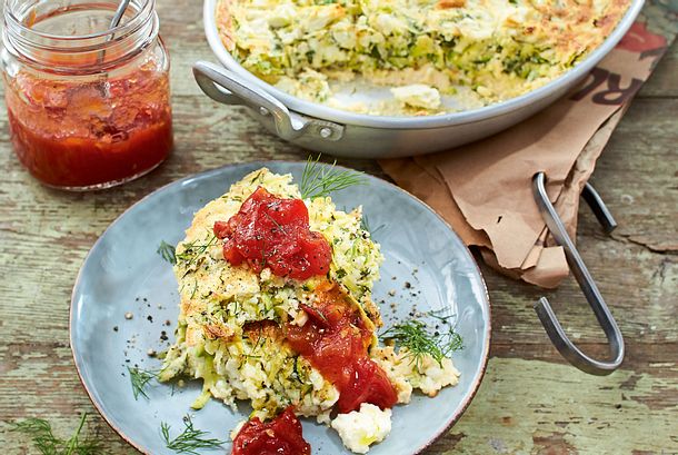 Zucchinisoufflé plus Tomatenmarmelade Rezept