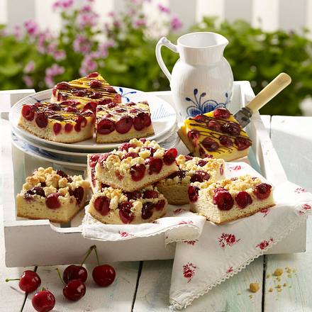 Zweierlei Kirschkuchen vom Blech Rezept Zweierlei Kirschkuchen vom Blech Rezept