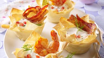 Zweierlei Knusper-Körbchen mit Meerrettich-Dill-Creme Rezept - Foto: LECKER @ Bauer Media Group
