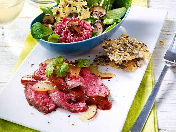 Zweierlei Rinderfilet Rezept Zweierlei Rinderfilet Rezept