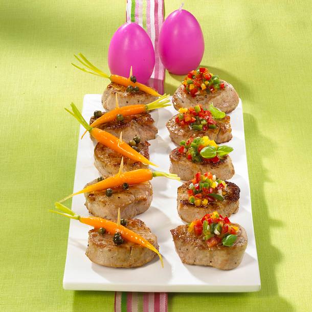 Zweierlei Schweinemedaillons Rezept Zweierlei Schweinemedaillons Rezept