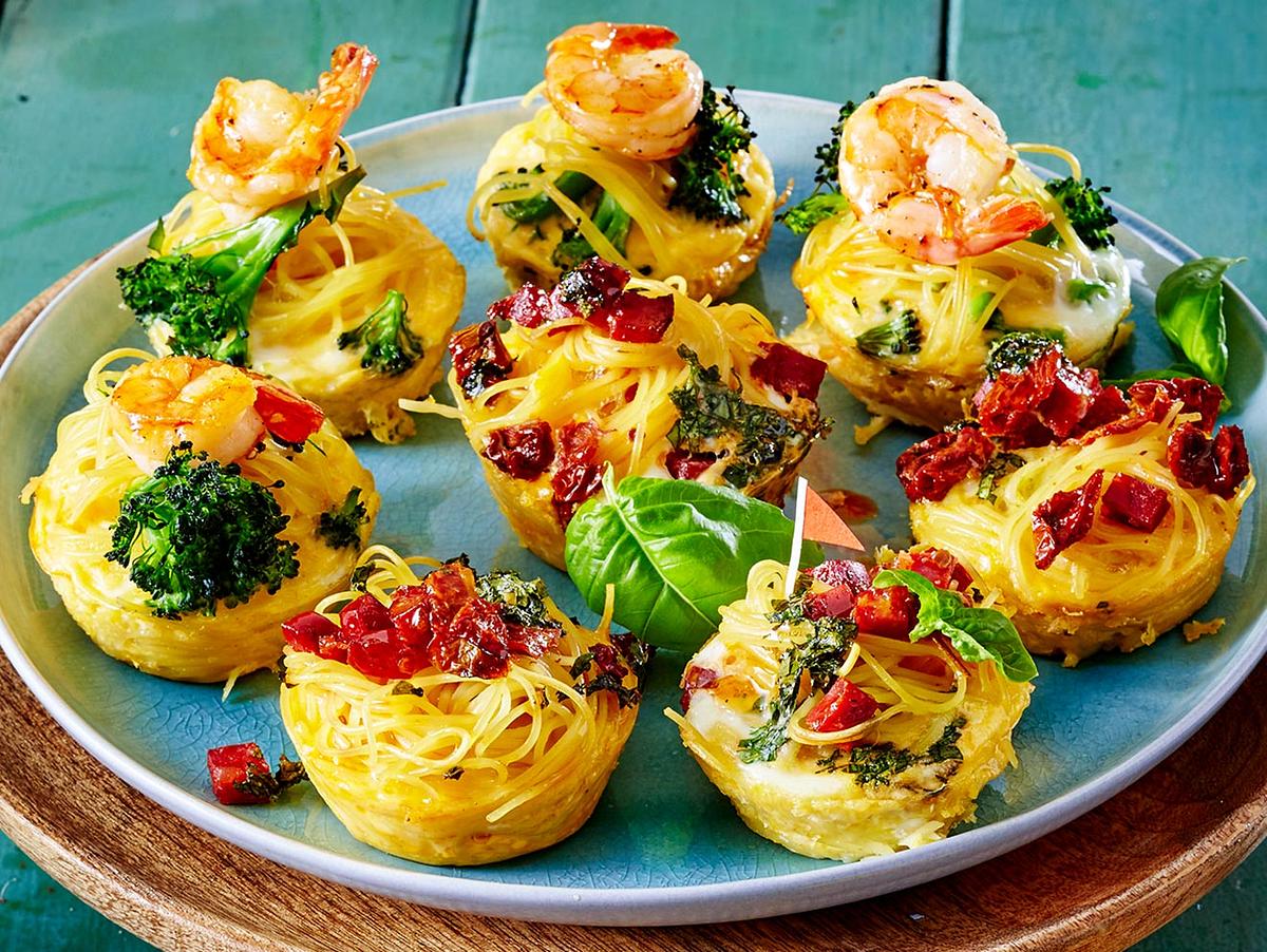 Zweierlei Spaghettimuffins Rezept