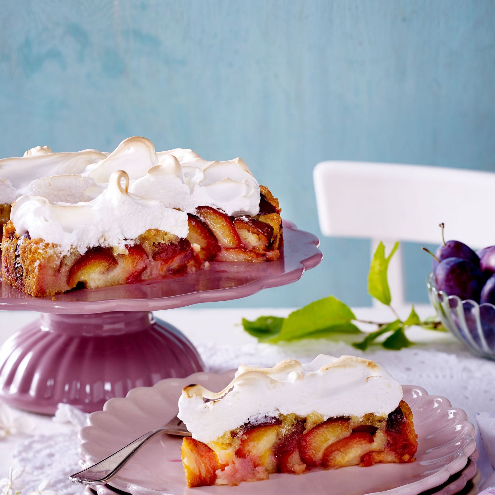 Zwetschgen-Kuchen mit Baiserhaube Rezept